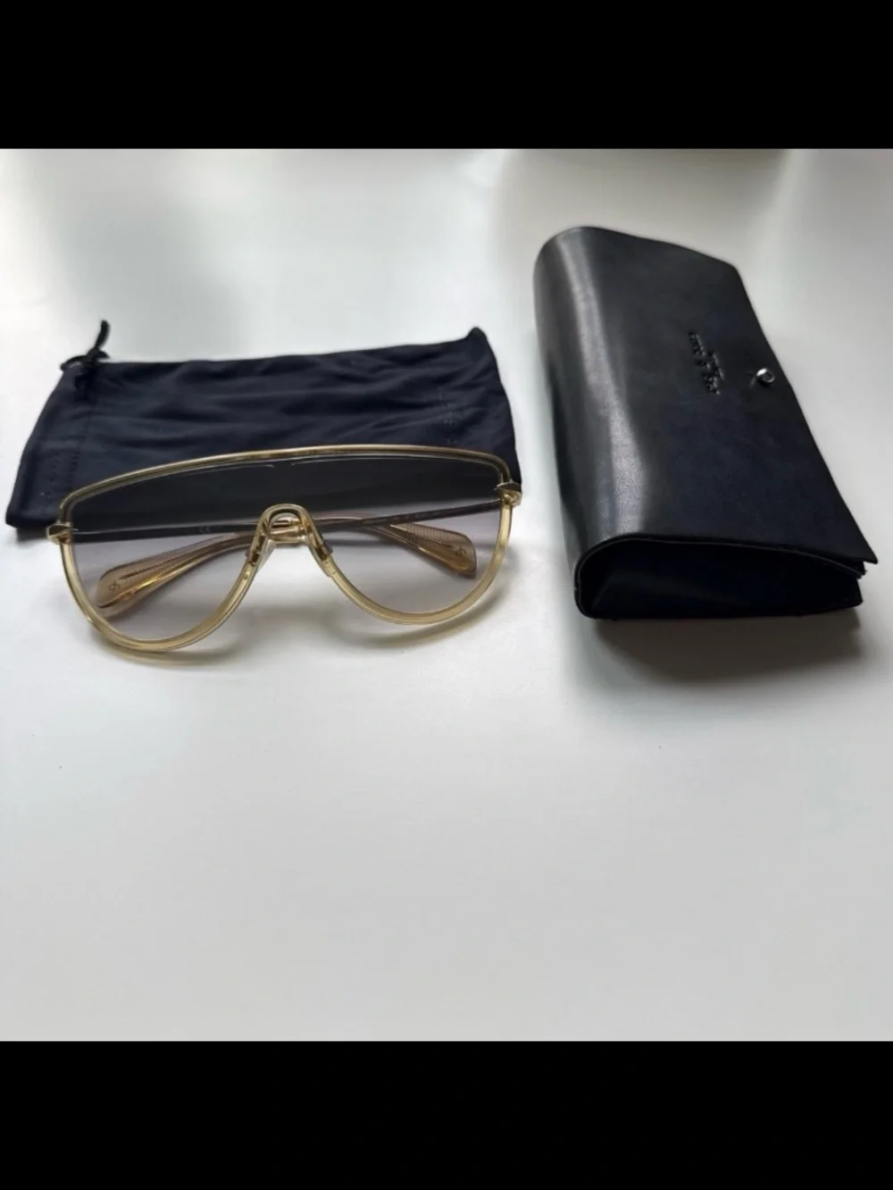 Rag & Bone Sunglasses RNB 1008/S Oversized Shield Sunglasses - Peach Gold